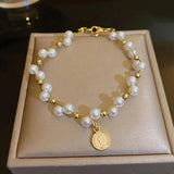 Pearl Copper Bracelet For Women Party Gift