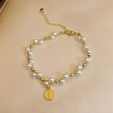 Pearl Copper Bracelet For Women Party Gift