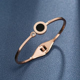 Titanium Steel Roman Numeral Shell Bracelet for Women