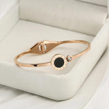 Titanium Steel Roman Numeral Shell Bracelet for Women