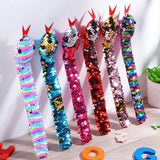 Sequins Snake Snap Bracelet Reversible Glitter Slap Bracelets for Kids Halloween