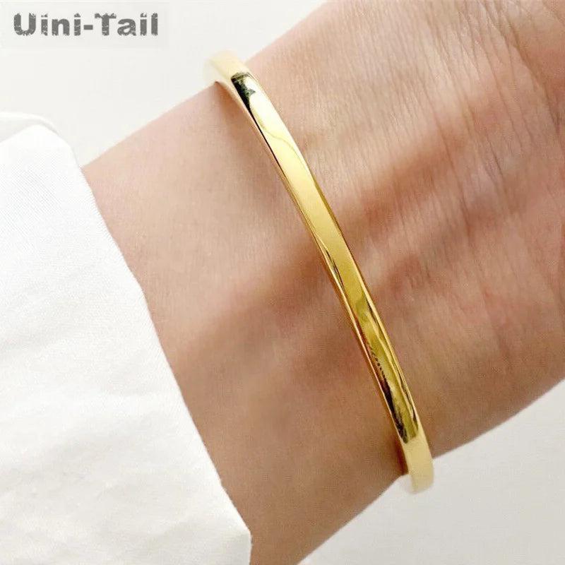 Uini-Tail 925 Tibetan Silver Smooth Bracelet High Method