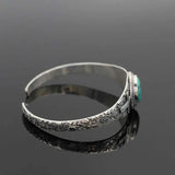 Green Stone Cross Pattern Bracelets Vintage Bangles for Women