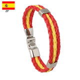 Flag Leather Bracelet for Football Fans