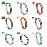 Flag Leather Bracelet for Football Fans