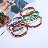 Flag Leather Bracelet for Football Fans