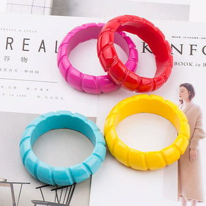 Vintage Colorful Resin Bangle Bracelet Charms Ladies Bracelets For Women