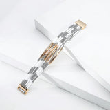 Bohemia Multilayer Leather Bracelet Magnetic Buckle Copper Tube Leopard Wrap