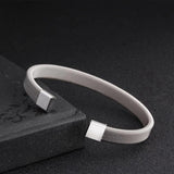 Stainless Steel Open Cuff Bangle Bracelets for Men Women