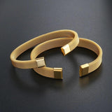 Stainless Steel Open Cuff Bangle Bracelets for Men Women
