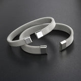 Stainless Steel Open Cuff Bangle Bracelets for Men Women