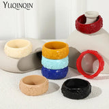 Resin Acrylic Flower Bangle Bracelet for Women Wide Cuff Jewelry