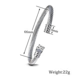 Classical High Stainless Steel Punk Gold/Silver Twist Cable Wire Bangle