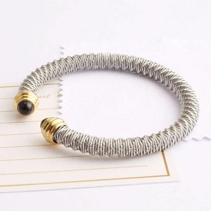 Golden Stainless Steel Wire Bangles for Women SZ-QCH-000