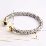 Golden Stainless Steel Wire Bangles for Women SZ-QCH-000