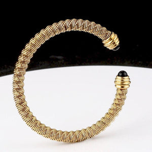 Golden Stainless Steel Wire Bangles for Women SZ-QCH-000