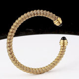 Golden Stainless Steel Wire Bangles for Women SZ-QCH-000