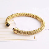 Golden Stainless Steel Wire Bangles for Women SZ-QCH-000