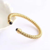 Golden Stainless Steel Wire Bangles for Women SZ-QCH-000