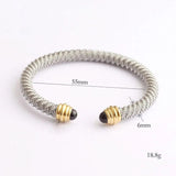 Golden Stainless Steel Wire Bangles for Women SZ-QCH-000
