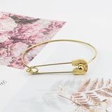 Vintage Stainless Steel Nautical Pin Wire Bangle Thin Bracelet