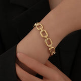 316L Stainless Steel Female Bangles Square Hollow Out Silver Bangle
