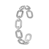 316L Stainless Steel Female Bangles Square Hollow Out Silver Bangle