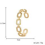 316L Stainless Steel Female Bangles Square Hollow Out Silver Bangle