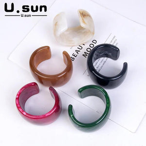Vintage Resin Cuff Bracelet for Women, Colorful Acrylic Wide Open Bangle