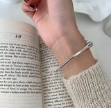 Red Double Ball Bangles Retro Thai Silver Bracelet