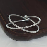 Cross Opening Bracelet Women's Geometric Round Crystal Bangles & Bracelets