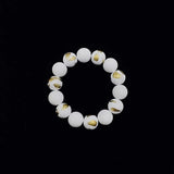 Punk Men's Acrylic Stone Beads Bracelet Rubber Coating Bangle Jewelry