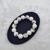 Punk Men's Acrylic Stone Beads Bracelet Rubber Coating Bangle Jewelry
