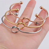 Heart-Shaped Tie Steel Bracelet Stylish Jewelry Gift For Women