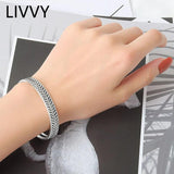 Thai Silver Leaf Weave Bracelet Adjustable Cuff Bangle