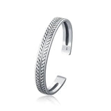 Thai Silver Leaf Weave Bracelet Adjustable Cuff Bangle