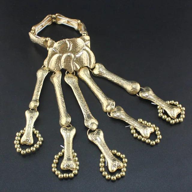 Nightclub Punk Skull Finger Bracelet Gothic Skeleton Hand Flexible Bracelets