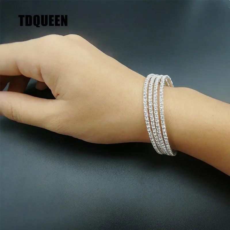 Spiral Arm Bracelet Silver Plated with Small Crystals
