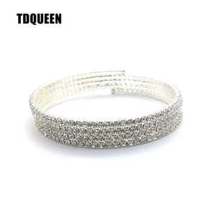 Spiral Arm Bracelet Silver Plated with Small Crystals
