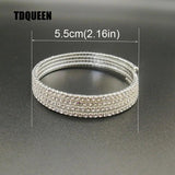 Spiral Arm Bracelet Silver Plated with Small Crystals