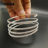 Spiral Arm Bracelet Silver Plated with Small Crystals