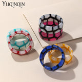 Vintage Geometric Resin Bracelets Wide Bangles Bracelet Femmes