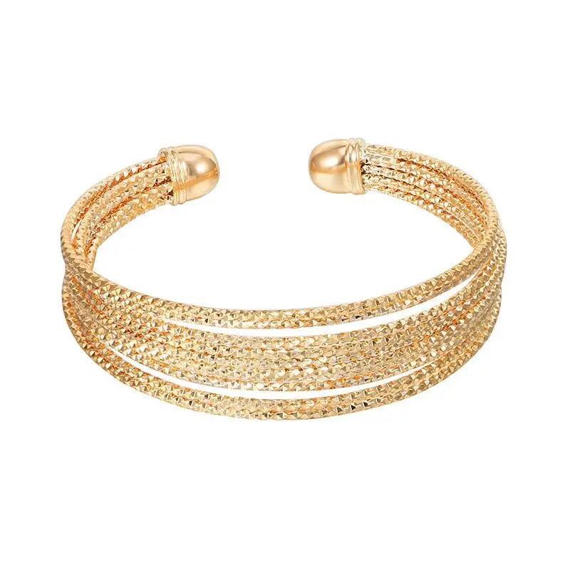 Bohemia Style Circle Bangles and Bracelets - 18K Rose