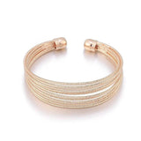 Bohemia Style Circle Bangles and Bracelets - 18K Rose