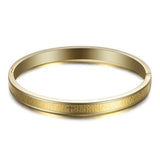Women's Stainless Steel Cross Logo Bangle - Wedding Jewelry