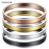 Women's Stainless Steel Cross Logo Bangle - Wedding Jewelry