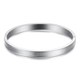 Women's Stainless Steel Cross Logo Bangle - Wedding Jewelry