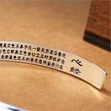 Buddhist Heart Bangles Silver Plated Bracelets SB200