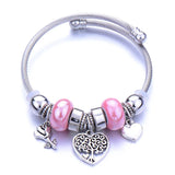 DIY Pendants Beaded Bracelets Jewelry Stainless Steel Bracelet Heart Life Tree