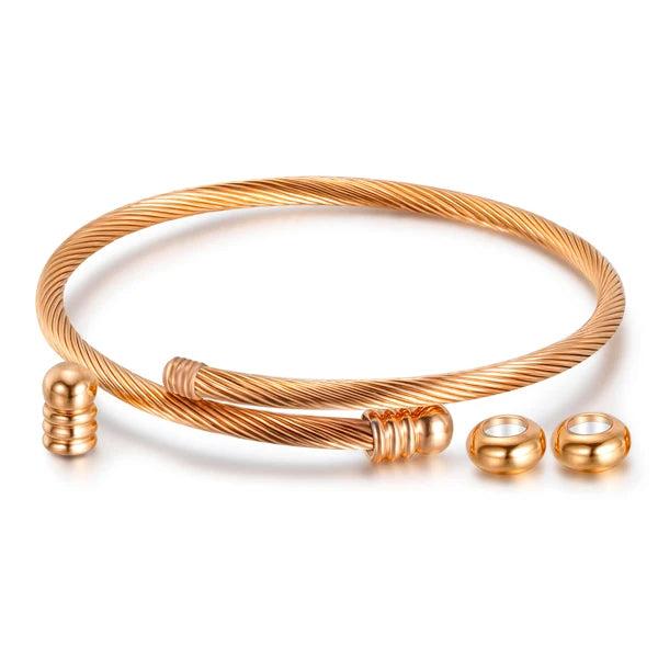 Twisted Cable Wire Bangle Vintage Cuff Jewelry